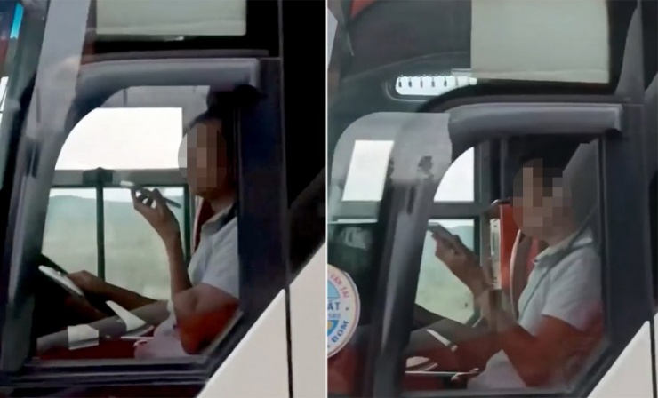 Hình ảnh tài xế vi phạm được người dân ghi lại.