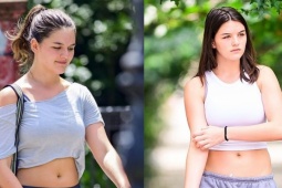 Suri Cruise chuộng mốt áo ngắn khoe eo và khuyên rốn dịp hè