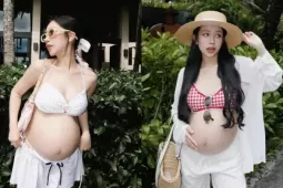 Mẹ bầu “hot nhất cõi mạng” Joyce Phạm style đi biển cực cuốn