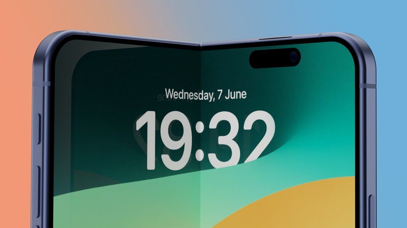 Ảnh concept iPhone màn hình gập. Ảnh concept iPhone màn hình gập.