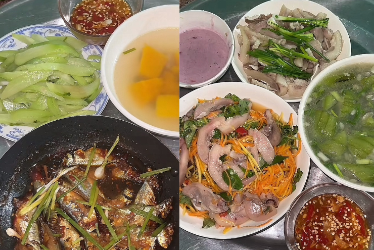 2 mâm cơm này khoảng 30 nghìn đồng, được coi là khá sang.