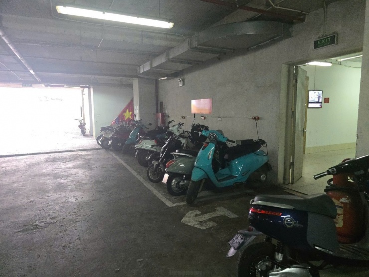 Khu vực xe điện hiện nay tại chung cư N3 Nguyễn Công Trứ.