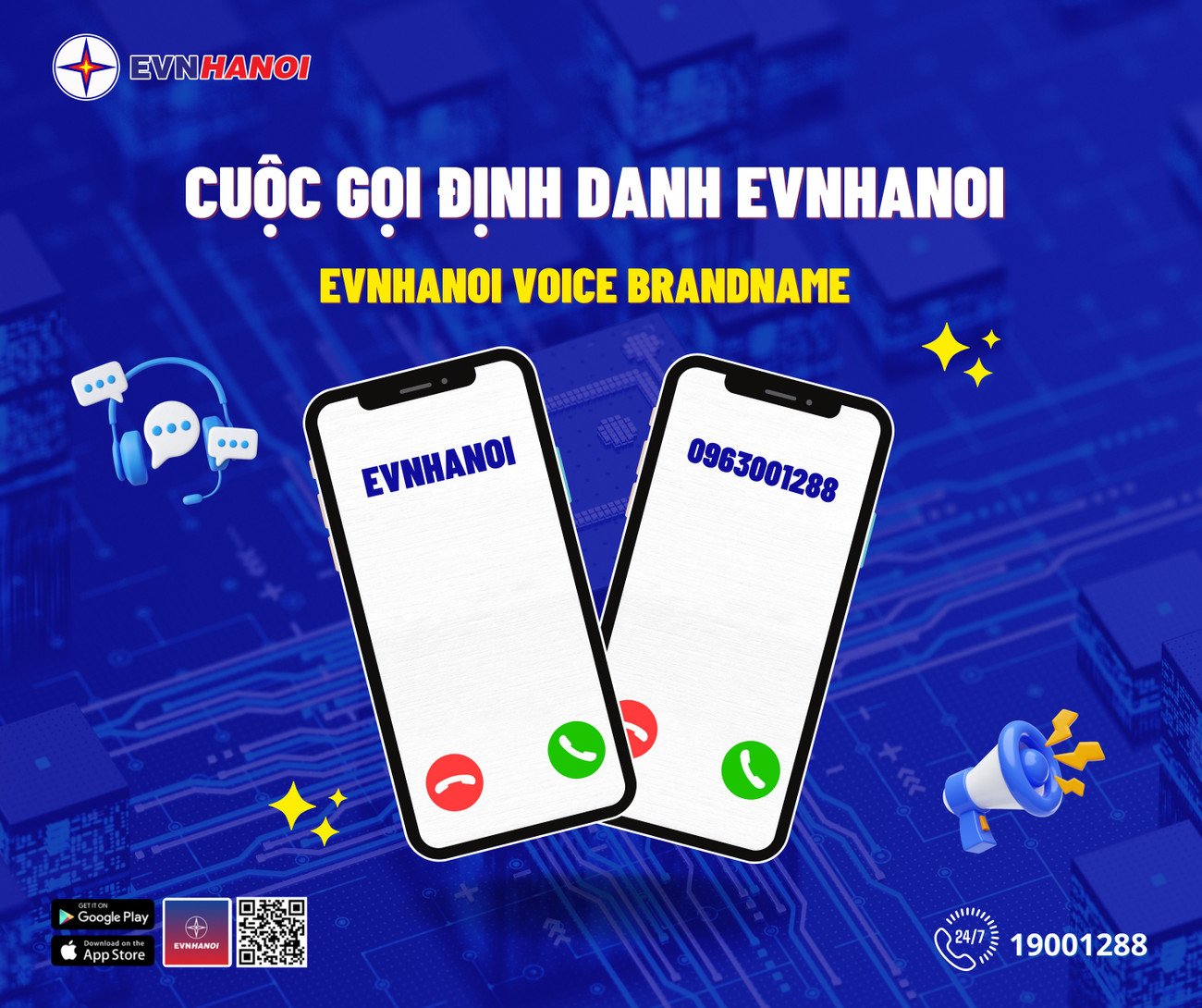 Tổng công ty Điện lực TP Hà Nội (EVNHANOI) triển khai giải pháp cuộc gọi định danh (Voice Brandname) để chống mạo danh và bảo vệ quyền lợi khách hàng.