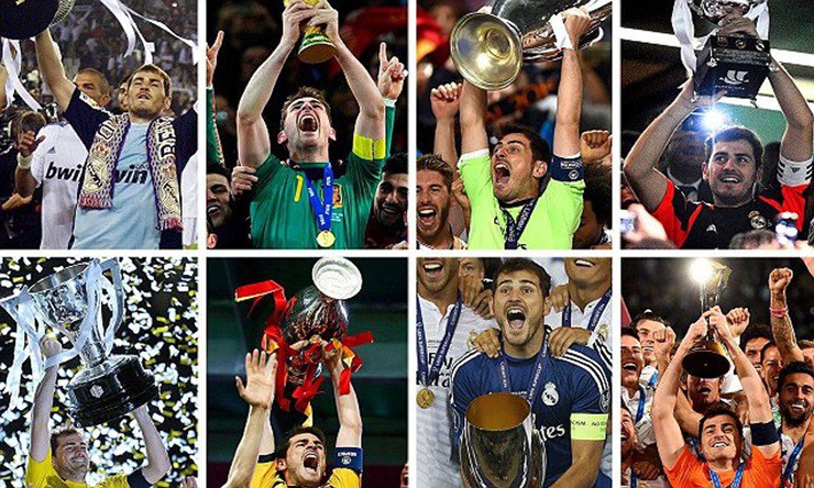 Casillas có đủ mọi danh hiệu từ CLB tới ĐTQG