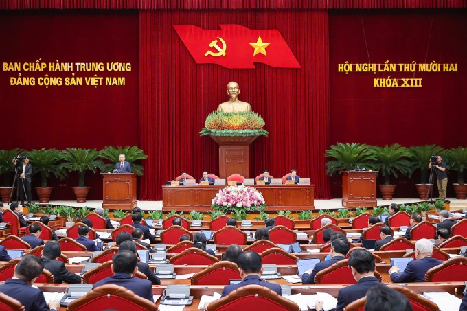 Các đại biểu dự hội nghị tại trụ sở Trung ương Đảng. Ảnh: Nhật Bắc
