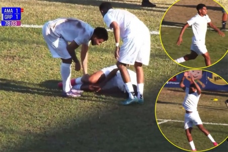Cầu thủ ăn mừng như Ronaldo rồi chấn thương, thu hút hàng trăm nghìn lượt xem