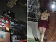 Tiểu tam mặc đồ ngủ, đứng chênh vênh trên mái hiên dọa tự tử