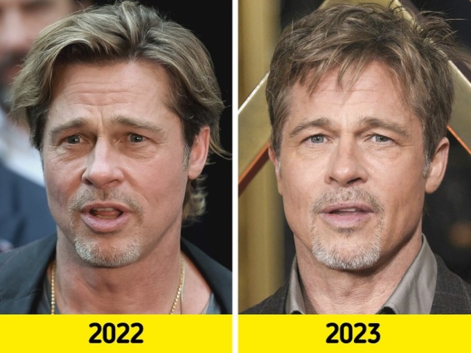 Theo thời gian, làn da của Brad Pitt có sự cải thiện tích cực, săn chắc và ít hằn rõ nếp nhăn hơn.