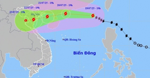 Bão số 3 đang giật cấp 14 trên Biển Đông
