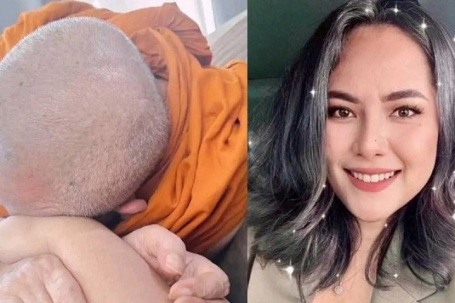 Lộ khoảnh khắc thân mật của người phụ nữ Thái Lan với nhà sư trước khi bị bắt
