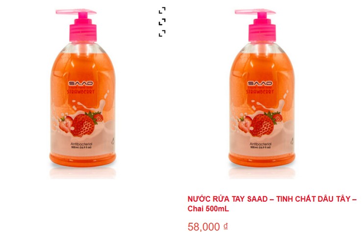 Sản phẩm nước rửa tay SA.AD tinh chất dâu tây bị yêu đình chỉ lưu hành và thu hồi trên toàn quốc - Ảnh Goldpoint