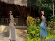Thiều Bảo Trang diện bikini với váy lưới khoe dáng ở Bali