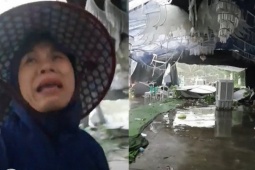 Nhìn bạt cưới bị xé nát, người phụ nữ Hà Nội khóc thành tiếng, dân mạng xót xa