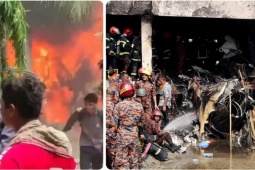Thế giới - Thế giới 24h: Tiêm kích rơi xuống trường học ở Bangladesh, hơn 100 người thương vong