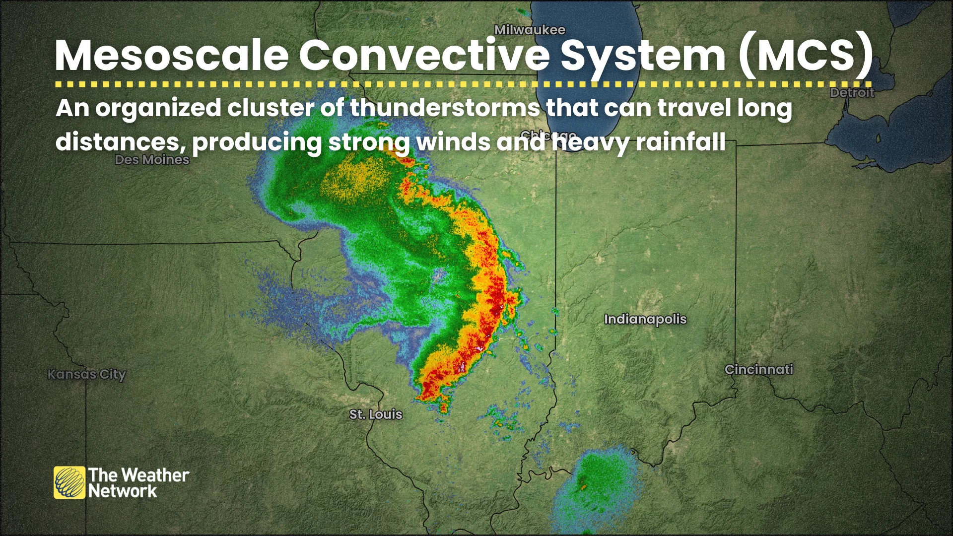 Hiện tượng MCS có thể kéo dài hàng chục giờ, bao phủ cả một tỉnh hoặc khu vực rộng lớn. Ảnh: NOAA.