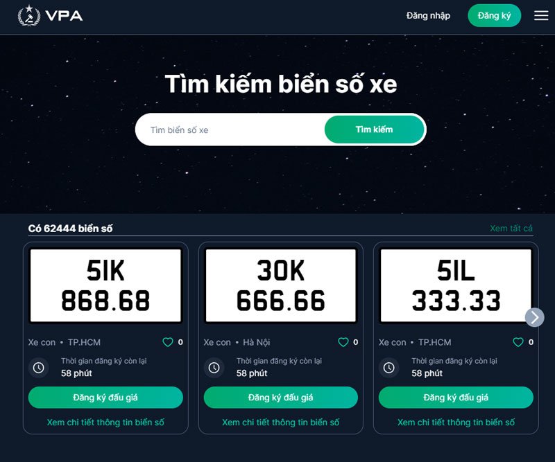 Đấu giá biển số xe. Ảnh minh hoạ