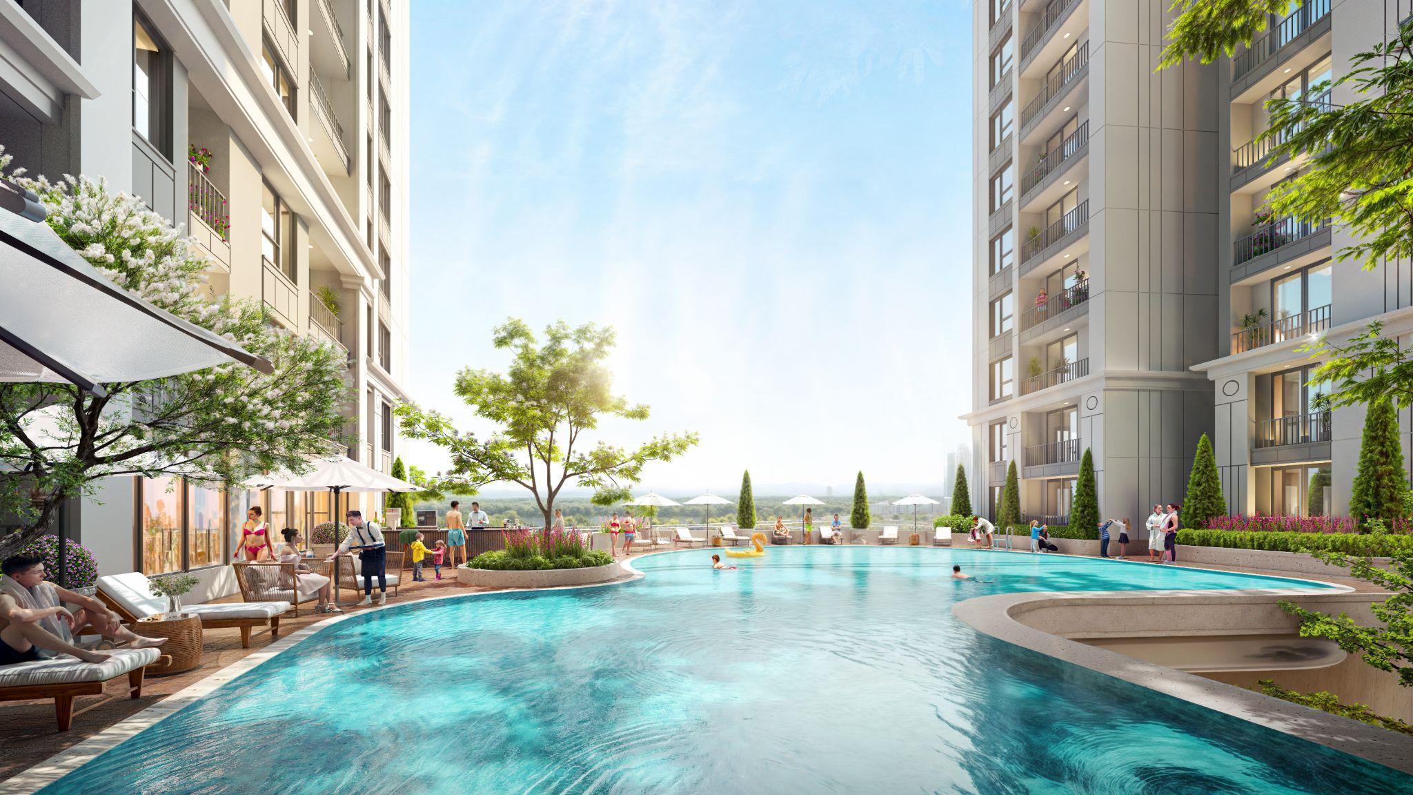 Bể bơi sky view sử dụng công nghệ điện phân muối tiên tiến