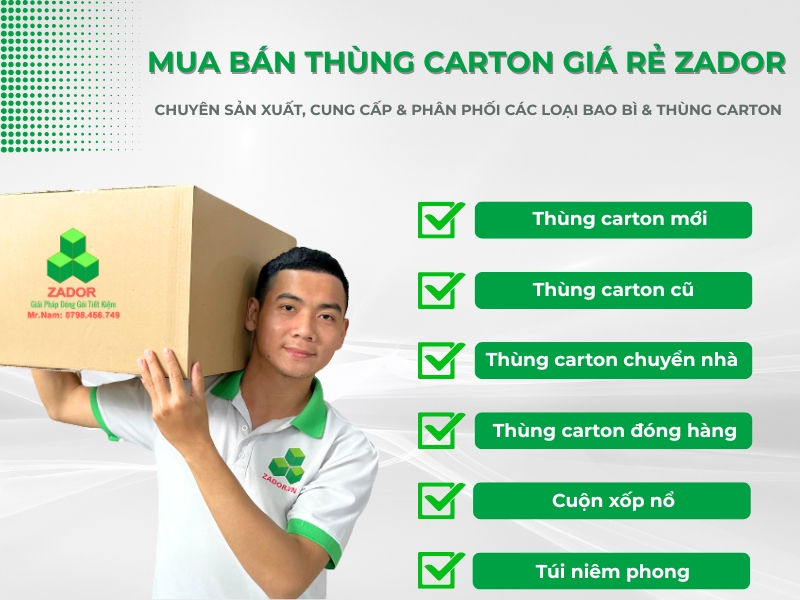 Zador - Thùng carton đa dạng kích thước, giá tốt tại TP.HCM
