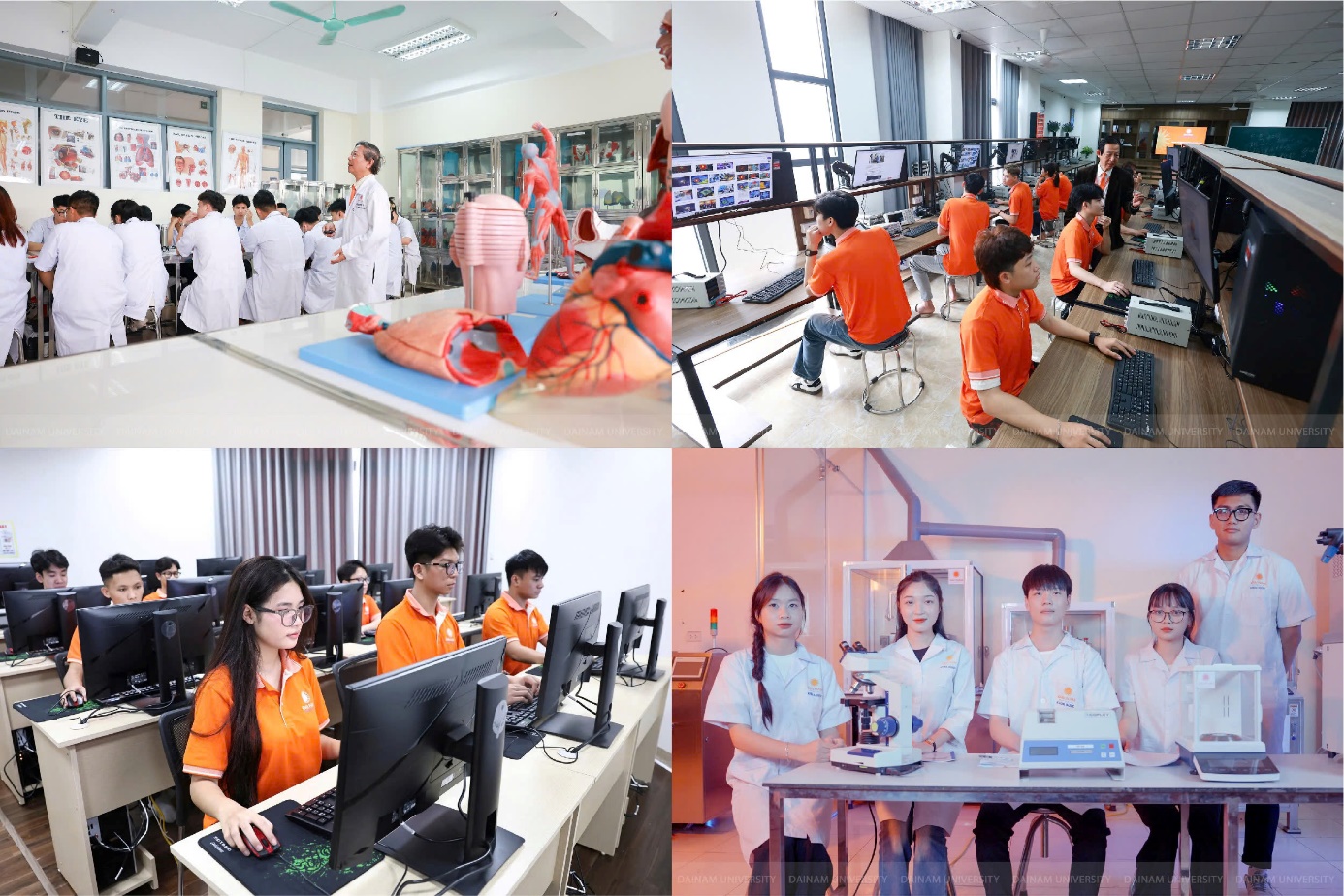 Học đi đôi với hành với trang thiết bị thực hành hiện đại.