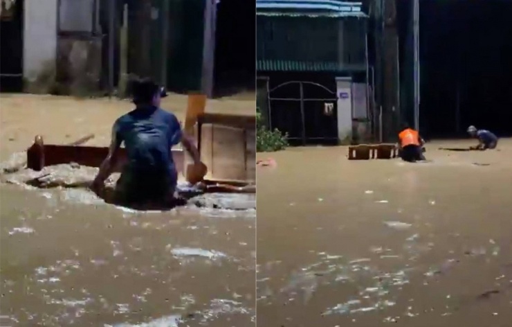 Người dân chờ vớt tài sản bị nước lũ cuốn trôi trong đêm - 3
