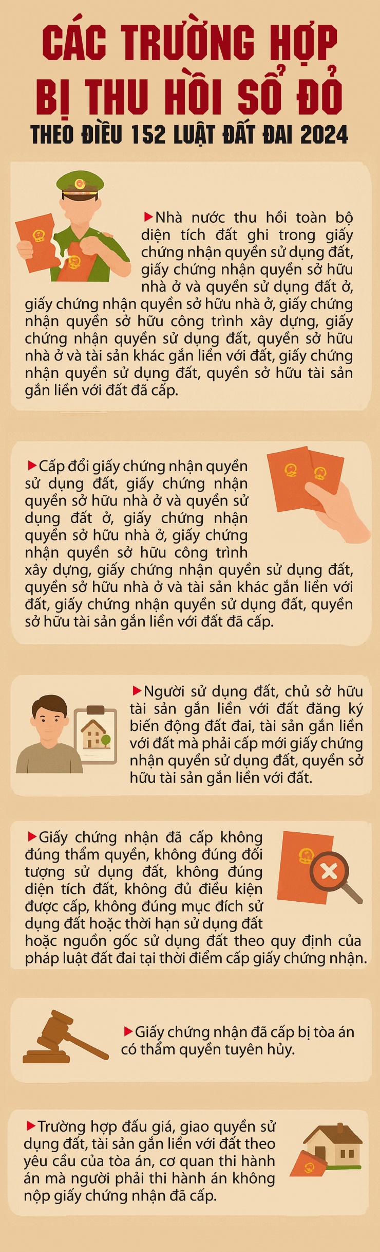 Các trường hợp bị thu hồi sổ đỏ từ tháng 7 - 1
