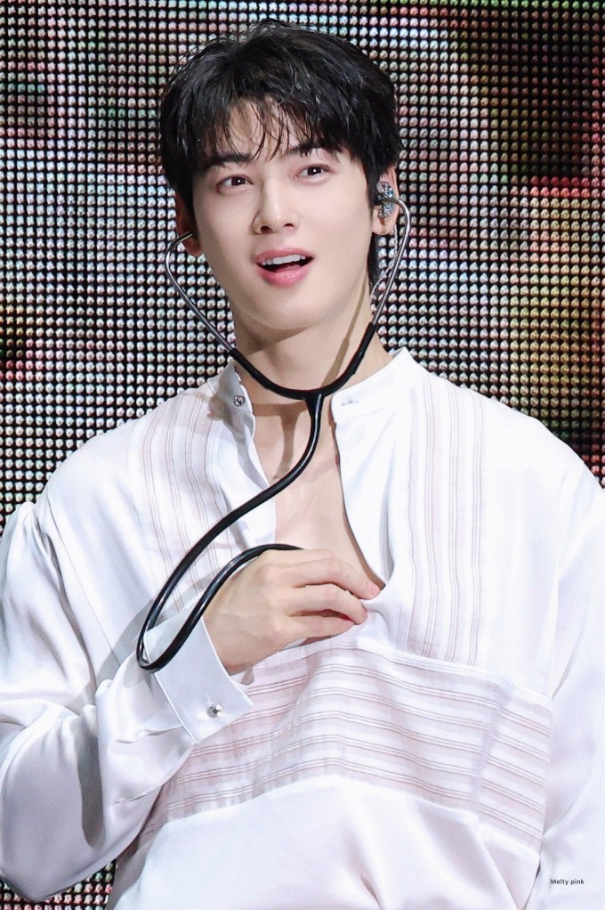 Cha Eun Woo trong fan meeting mới đây. Ảnh: X