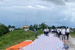 Hà Nội: Sụt lún đê hữu Cầu, cấm phương tiện qua lại