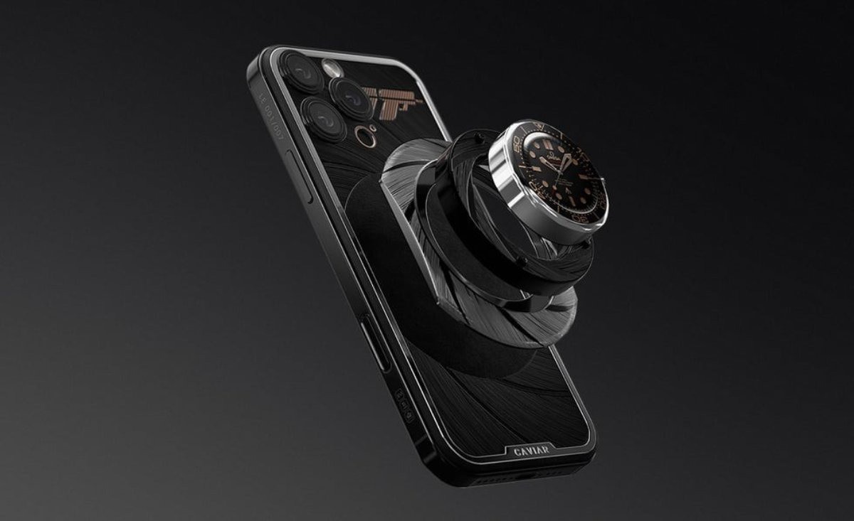 iPhone bản giới hạn có đồng hồ Omega Seamaster ở mặt lưng của&nbsp;Caviar.