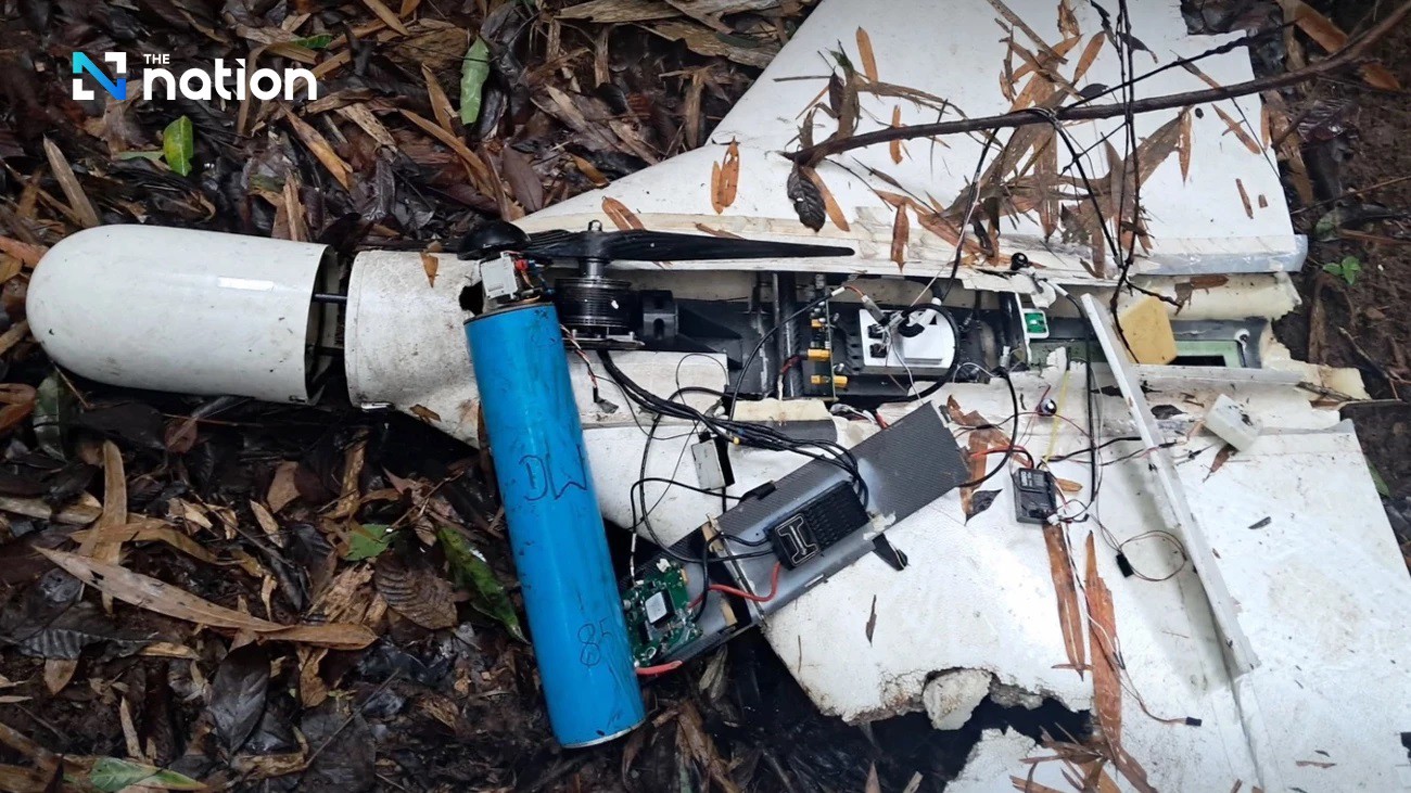 UAV rơi xuống một khu rừng ở Thái Lan (ảnh: Nation Thailand)