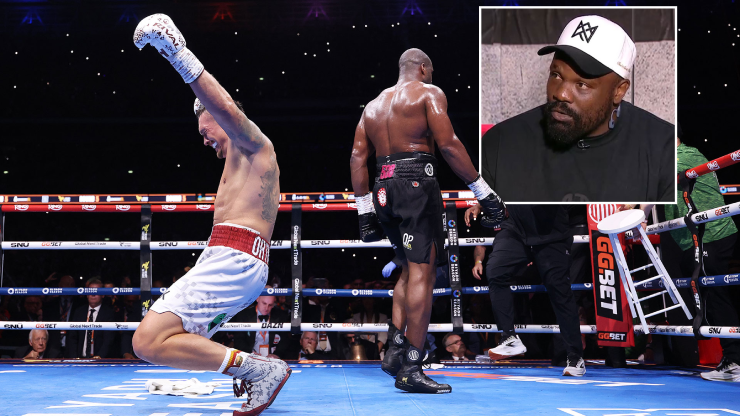 Chisora (đội mũ) nói lên những nỗi niềm mà Usyk (bên trái) hiếm khi bày tỏ trước khán giả