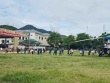 Hình ảnh trực thăng chở hàng thiết yếu đến với người dân vùng lũ Nghệ An
