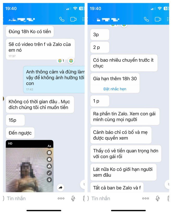 Liên tiếp những tin nhắn đe dọa được gửi đến anh D