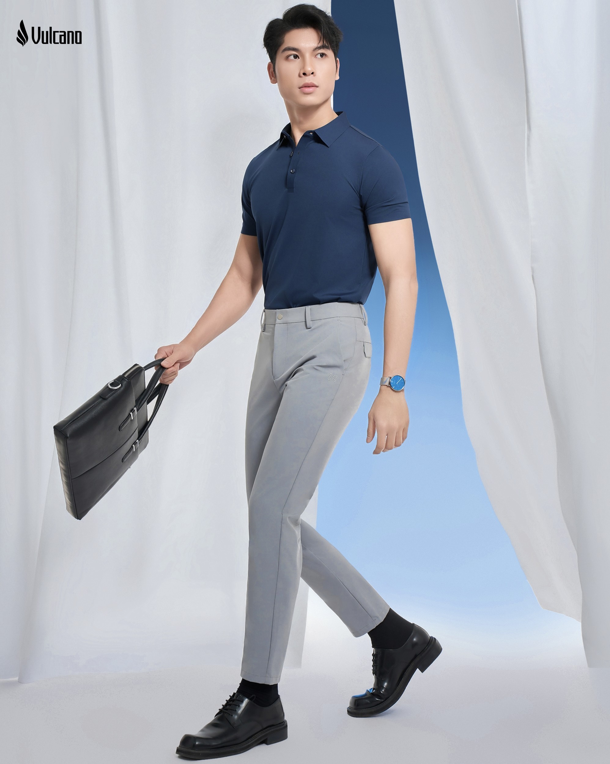 Quần dài dáng Golf: thiết kế thanh lịch, form suông hiện đại, chất vải mềm mại, chống nhăn và co giãn đa chiều, giúp tự tin xuất hiện ở công sở hay sân golf.