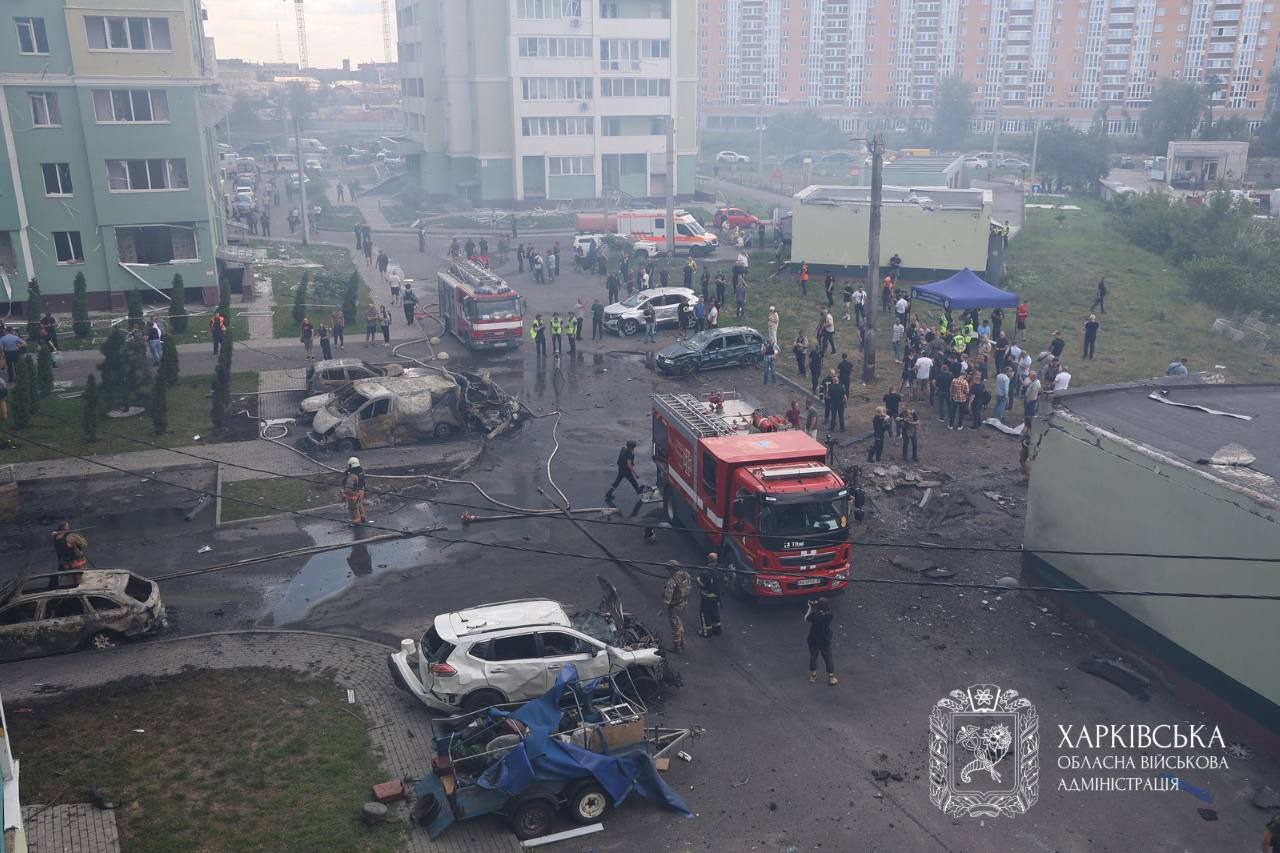 Thiệt hại trong cuộc không kích của Nga ở thành phố Kharkiv, vùng đông bắc Ukraine vào ngày 24/7/2025. Ảnh: Militarnyi.