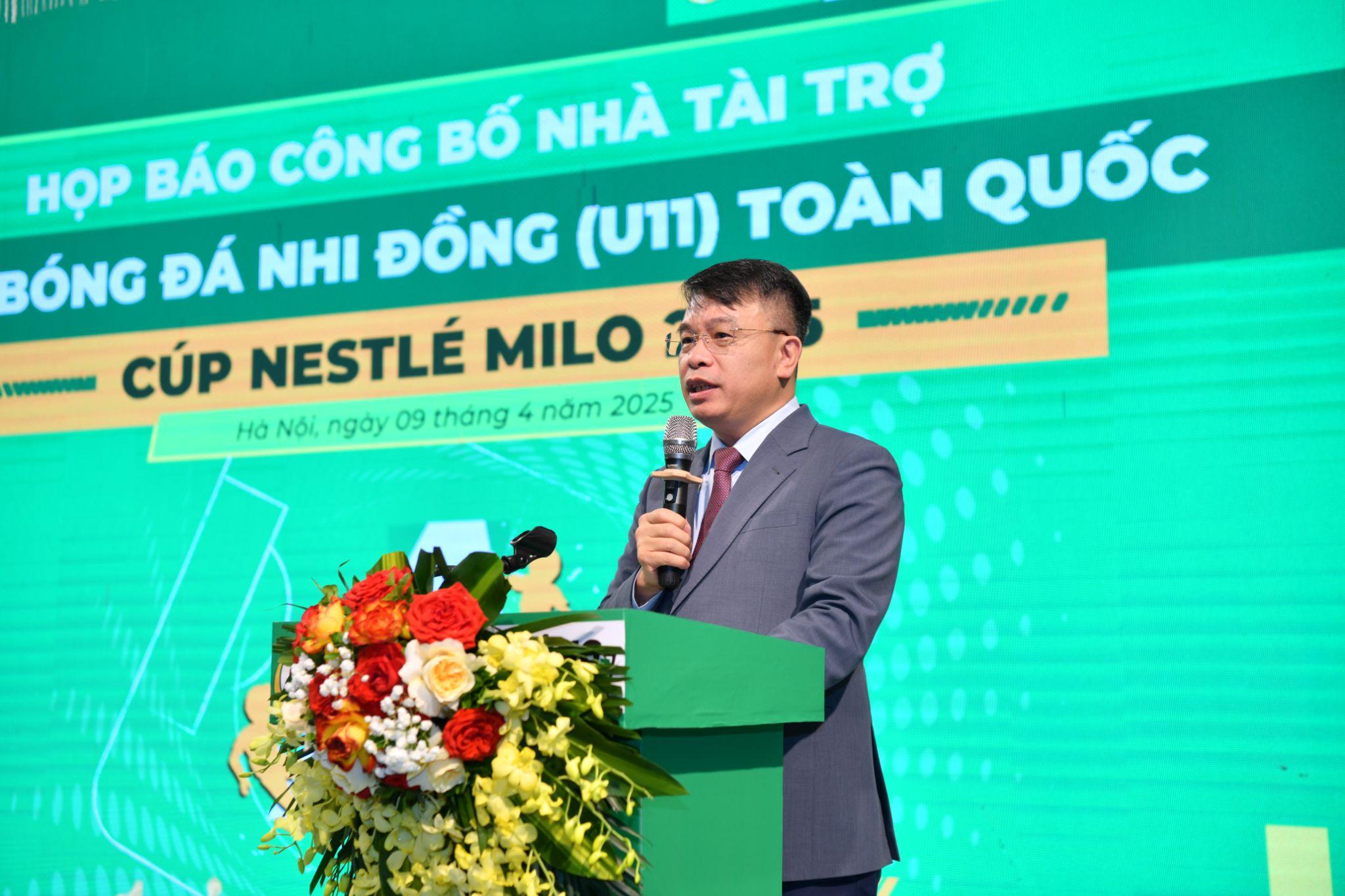 Ông Nguyễn Phan Khuê, Tổng biên tập Báo Thiếu Niên Tiền Phong &amp; Nhi Đồng, Trưởng Ban tổ chức Giải Bóng đá Nhi đồng (U11) Toàn quốc - Cúp Nestlé MILO 2025.