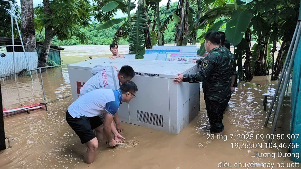 Các lực lượng kỹ thuật Viettel sẵn sàng ứng cứu thông tin.