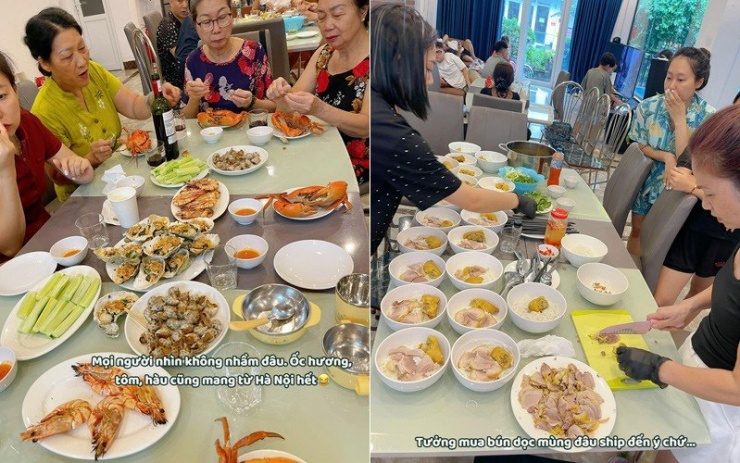 Mỗi bữa ăn là một “bữa tiệc nhỏ” với thực đơn phong phú do gia đình tự tay chuẩn bị. Ảnh Báo Vietnamnet