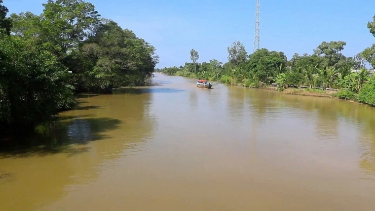 Kênh Hội, nơi phát hiện cá sấu nghi do sổng chuồng. Ảnh: Người dân cung cấp.