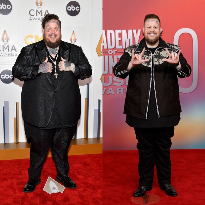 Hành trình 'lột xác' của Jelly Roll, từ 245 kg vào tháng 11/2023 (ảnh trái) đến 155 kg vào tháng 5/2025 (ảnh phải). Ảnh: People