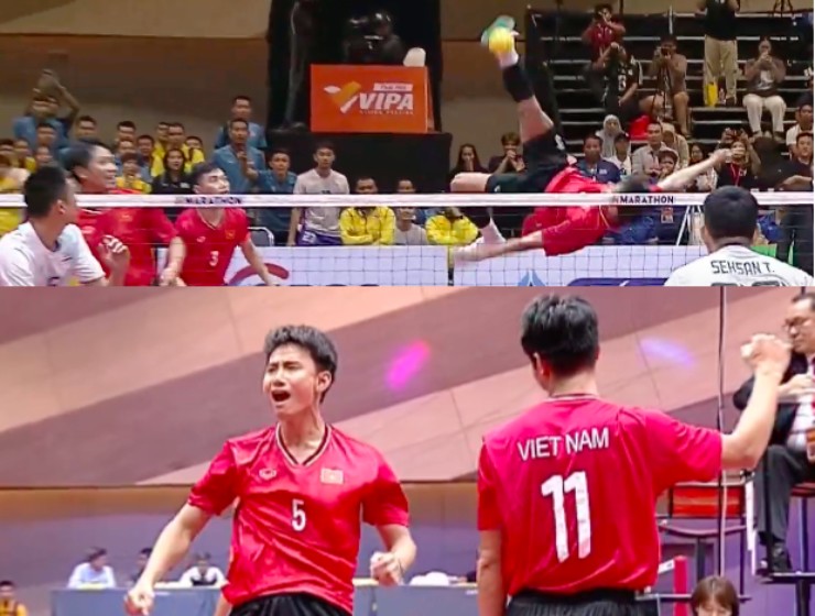 Văn Lý (số 5) và tình huống tung người móc cầu quyết định, đưa Việt Nam vào chung kết thế giới&nbsp;