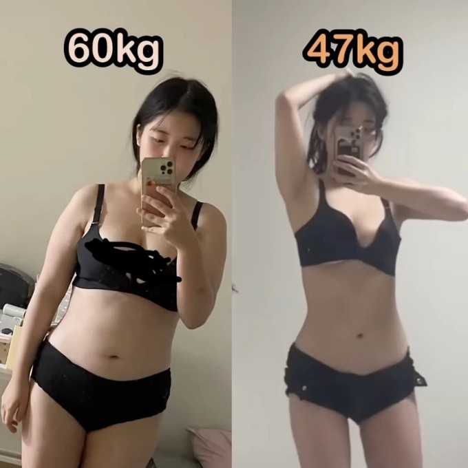 Kim Yeon Kung khoe vóc dáng trước và sau khi giảm thành công 13 kg.