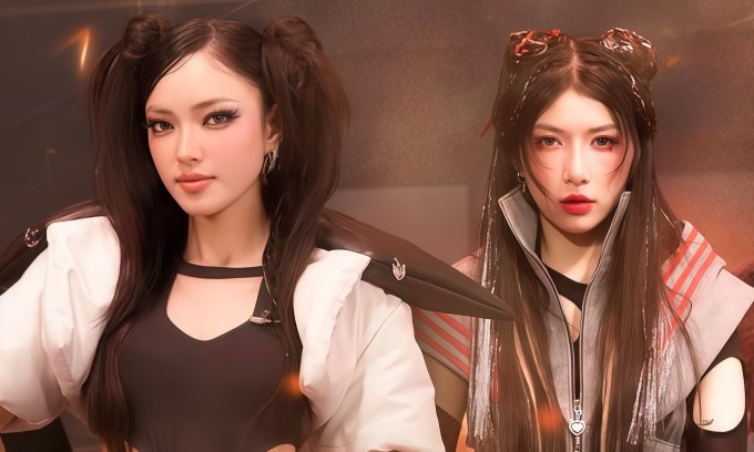 Châu Bùi (trái) và Lyhan từng chung đội ở bài 'Run' của live stage 1.