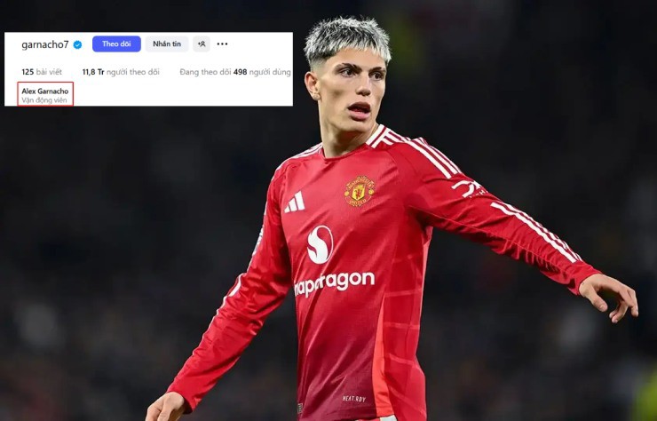 Garnacho đổi tên trên Instagram thành "Alex Garnacho"