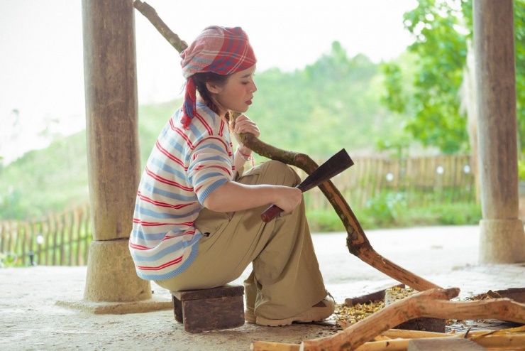 "Có thể lúc đầu còn hơi bỡ ngỡ, hơi gặp khó khăn một chút nhưng từ khi nhận lời tham gia chương trình, Tâm đã mang tinh thần không ngại thử thách, không ngại lăn xả" - nữ nghệ sĩ chia sẻ. Ảnh: FBNV.