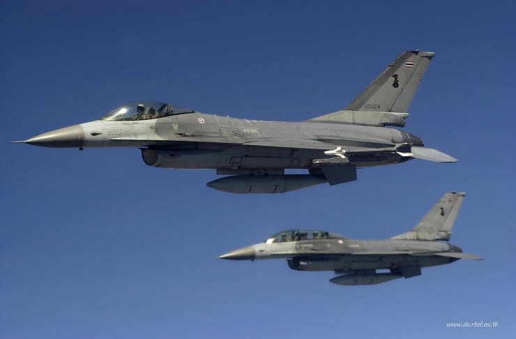  Tiêm kích F-16 của Thái Lan. Ảnh:  KHÔNG QUÂN THÁI LAN 