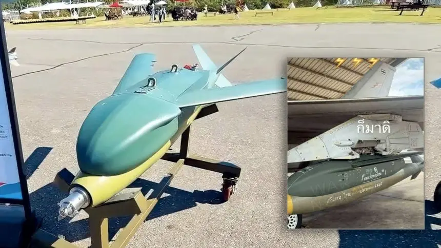 Mẫu bom lượn KGGB được Thái Lan sử dụng với chiến đấu cơ F-16. Ảnh: Topwar.ru.
