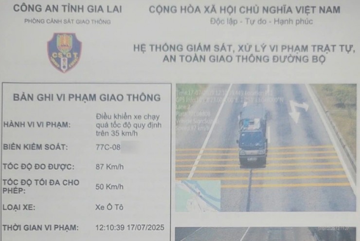 Bất ngờ về xe tải vi phạm tốc độ 21 lần trong 7 tháng ở Gia Lai