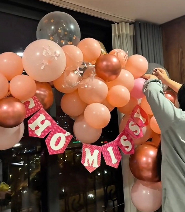 Nana đã chi khoảng 10 triệu đồng để đặt dịch vụ trang trí tiệc sinh nhật cho chó Missy. (Ảnh chụp màn hình)