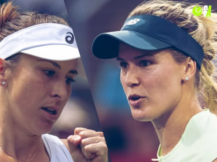 Bouchard (mũ đen) bị đánh giá thấp hơn nhiều so với Bencic (mũ trắng)