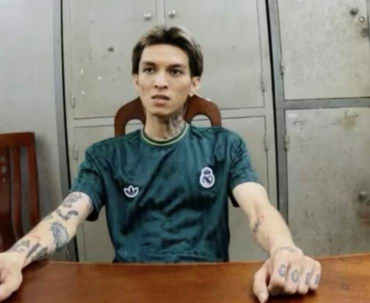 Đối tượng Vũ Xuân Bình tại trụ sở Cơ quan Công an.